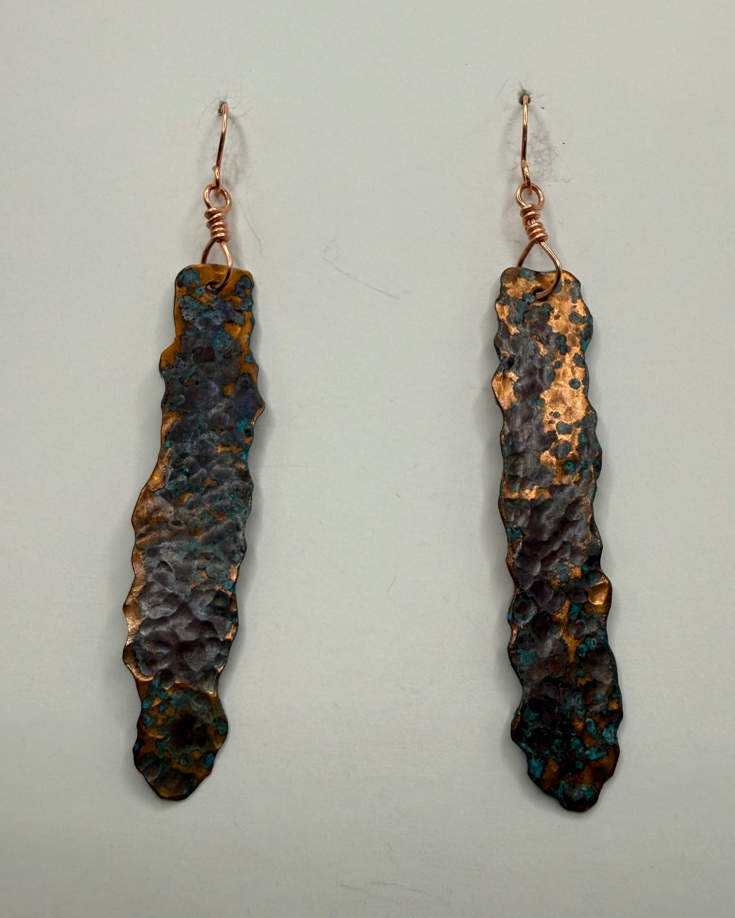 Hammered and Patina Copper earrings