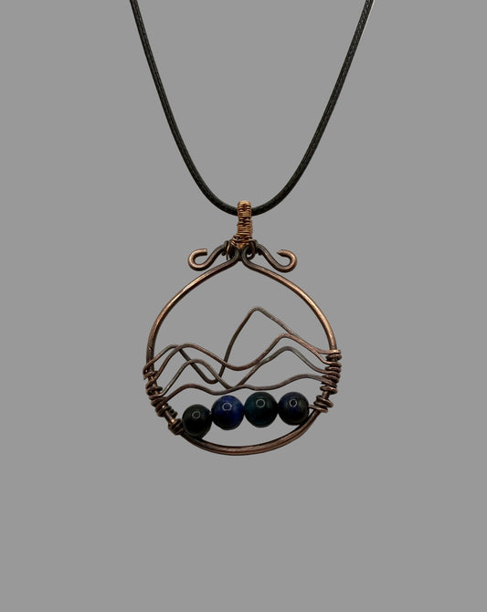 Mountain river copper pendant